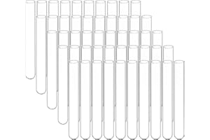 stonylab Tubos de Ensayo de Vidrio, Tubos de Ensayo de Fondo Redondo de Vidrio Borosilicato Transparente con Diámetro de 20 mm y Longitud de 150 mm para uso en Laboratorio, Paquete de 50