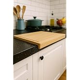 DAMDAM GO Bamboo Cutting Board 45 x 34 cm &ndash; Thick, Non-Slip and Drip Groove &ndash; Durable and Multifunctional for Meat, Vegetable