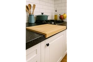 DAMDAM GO Tabla de Cortar de Bambú 45x34 cm – Gruesa, Antideslizante y con Ranura Antigoteo – Duradera y Multifuncional para Carne, Verduras y Cocina Diaria