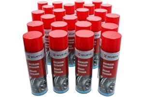 BRAKE CLEANER AEROSOL 500ML WURTH Limpiador Frenos Spray 500 ml Pack (24) uní, Desengrasante Universal, Aceites Grasas y Superficies de Trabajo,