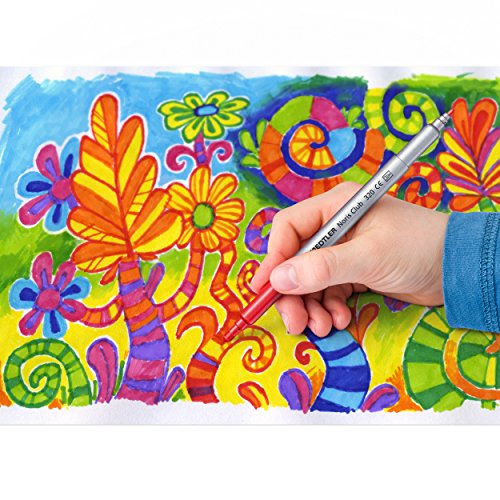 Staedtler 320 NWP12 Doppelfasermaler Noris Club (stabile, eindrucksichere Spitze, auswaschbar, Strichbreite 1-3 mm, Etui mit 12 farblich sortierten Doppelfasermalern) - 4