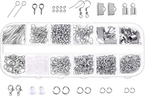 FEZF Fez 905 Pezzi Kit Creazione Gioielli Principiante I Kit di Accessori di Gioielli,con Fermagli Crimpare, estremità dei Cavi, Fermagli Artiglio Aragosta, Anelli Salto, Portachiavi Clip Divisibili Ganci