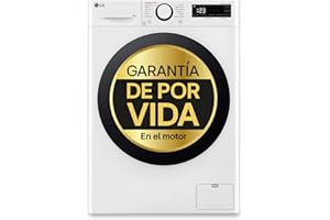 LG F2WR5S08A0W - Lavadora Inteligente, 8kg, AI Direct Drive, 1200rpm, Carga Frontal, Algodón Turbo, Vapor Steam, Fondo Reducido, Clasificación A, Serie 500, Blanco