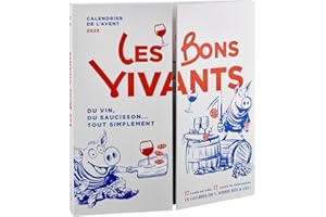 E-TASTING Calendrier de l’Avent Vin & Saucisson “Les Bons Vivants” – Nouveauté 2025 – 12 vins x 40 mL et 24 croq’saucissons – Dégustation gourmande, idée cadeau originale homme/femme