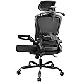 Marsail Ergonomic Mesh Office Chair High Back Desk Chair Adjustable Lumbar Support with Headrest Flip-Up Liftable Arms Swivel Computer Task Chair