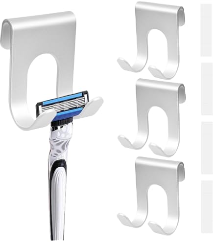 3 Supporti Per Rasoio Doccia XINCHENG – Adesivi, In Alluminio, Multiuso Per Bagno E Cucina - 4