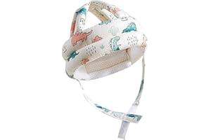 VODUNS Casque Bébé Anti-choc Protection de Tête Réglable à 360°Casque Nouveau-né Anti-collision Mentonnière Renforcée Coton avec Sangle pour Bébé 6 à 24 Mois Extérieur Intérieur Apprentissage Marche Ramper