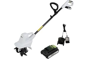 TRUTZHOLM Akku Bodenhacke 20V/2.0Ah mit Akku und Ladegerät 19 cm Arbeitsbreite 24 Klingen 15,5 cm Arbeitstiefe Motorhacke Bodenfräse Gartenfräse Kultivator für Beet und Garten