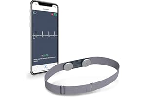 Wellue DuoEK Moniteur de santé Bluetooth avec sangle de poitrine sans fil et application gratuite pour téléphone iOS et Android, 30 s à 15 minutes d'enregistrement ECG pour usage domestique