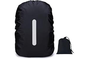 PINEPAN Housse de pluie imperméable pour sac à dos avec sac de rangement Réflecteur Sac à dos d'école avec bandes réfléchissantes pour randonnée, camping, voyage, cyclisme, 15-100 L