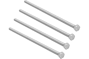 SOURCING MAP Sourcingmap, bullone esagonale M6, M6, 1 x 140 mm, viti a testa esagonale A2-70 (304), in acciaio inox, completamente filettate, 4 pezzi