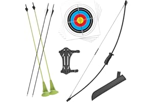 VALYPANOR Bogenschießen Recurve Bogen und Pfeil Jugendbogen Set, Bogenschießen Anfänger Geschenk mit 4 Pfeile 5 Ziel Gesicht,Outdoor Sport Spiel Langbogen