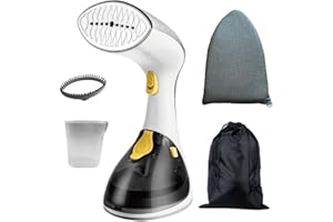 KSALUX Défroisseur Vapeur, Fer à repasser portable Horizontale et Verticale, Chauffe Rapide en 20s, réservoir d'eau de grande capacité de 270ML, idéal voyage, sac+ gant fournis (fer blanc et noir)