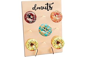 TOLENRE Soporte de Madera para Donuts, Expositor Donuts Reutilizable Soporte Donuts Boda para 9 Agujeros Rosquilla Tablero de Rosquilla para Fiesta Cumpleaños Boda Suministros Restaurantes