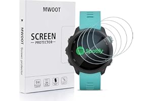 MWOOT 4 Unidades Compatible con Garmin Forerunner 45 45S 55 245 Protectores Cristal Templado, 9H Dureza Resistente a Arañazo Vidrio Protector Pantalla para Proteccion Pantalla Smartwatch