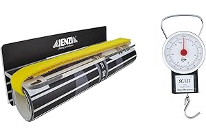 BLNTACKLE76 Set Fischmaßband XL 140x20cm Maßband mit Anschlag von Jenzi zum Angeln - aufrollbar Messskala ruler scale fish massband + Fischwaage