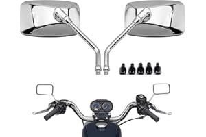 YUJYGAO M8 M10 Espejo de la Motocicleta, Espejo retrovisor Moto Compatible con scooter Street Bike Cruiser Chopper Sport Bike Bobber ATV