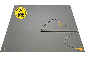 Minadax 180 x 60 cm ESD Tapis de table antistatique pour ordinateur de qualité supérieure + câble de raccordement