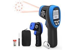 KETHVOZ Infrarot Thermometer Digitale Temperaturmessgerät Gun für Industrie -50℃~1800℃, Emissionsgrad einstellbar Infrared Laser Pyrometer Pistol für Gefrierschrank/Auto/Bodenheizung(NICHT für Mensch)