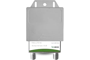 TECHZOCO filtre LTE 5G extérieur, passe-bas -50 dB, coupant à partir de 694 MHz, canal 48 TNT, usage extérieur, connexion F femelle