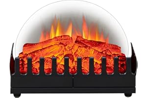 ‎BALDERIA CrownFlame Harry Elektrokamin - Elektrischer Solo-Standkamin mit realistischem 3D-Flammeneffekt für Wohnzimmer und alle Innenraumbereiche - Schwarz