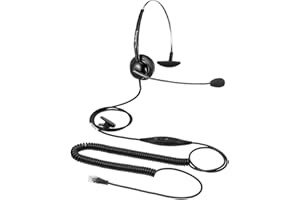 BEEBANG Téléphone Casque Mono RJ9 Casque d'écoute de Centre d'appel avec réduction de Bruit Microphone de réduction de Bruit pour Cisco Yealink Snom Fanvil Htek Huawei Dlink Akuvox Escene