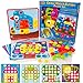 Produktbild Learning Minds Lernen-Verstand-Farben-Match-Knopf-Kunst-Puzzlespiel-Set - pädagogisches Mosaik-Bild Pegboard Spielzeug