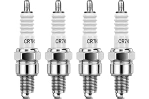 ULIWAMOWI 4 Piezas Bujía NGK CR7HSA, Bujía CR7HSA de Encendido Antiparasitarias con Resistencia 1kΩ, Bujías Níquel de Encendido, Rosca de 10 mm, Repuesto Universal para Scooters, Ciclomotores y Motocicletas
