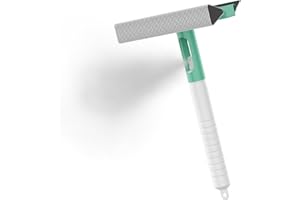 IDEEBO Grattoir à vitre 3 en 1 Outil de Nettoyage de fenêtre Brosse, Raclette pour Pare-Brise et Vitre, 3 en 1 Éponge de Lavage de Fenêtre, Raclette de Nettoyage de Fenêtre