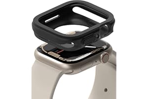 Ringke Air Sports Compatible with Apple Watch Series 9/8/7 (45mm) 6/5/4/SE2/SE (44mm) Case, Thin Soft Flexible Rugged TPU Raised Bezel Frame Protective Button Cover - Black