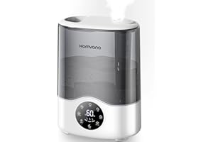 Homvana Smart Luftbefeuchter Warm & Cool Mist 7L (80m²), Top-Fill-Luftbefeuchter für Schlafzimmer, Babypflanzen, Kinderzimmer, automatische Nebelanpassung, schnelle Luftfeuchtigkeit in großen Räumen