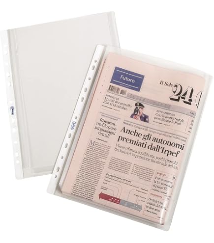 Leitz Pochette Perforée à Soufflet Premium Transparent Grainé A4 - Lot De 10 - 47561003