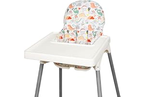 LOMGWUMY for IKEA High Chair Cushion, for Antilop Cushion, High Chair Pad for IKEA Antilop Highchair, Cotton Non-Slip, Soft, Baby Sitting More Comfortable (Dinosaur)