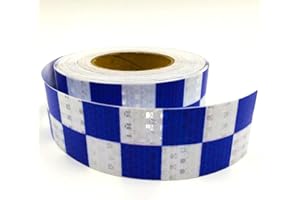 TOOLOFLIFE Nastro riflettente 3M X 50 mm nastro di avvertimento riflettente, nastro fluorescente ad alta visibilità, rotolo di sicurezza stradale, nastro luminoso blu e bianco/nero e giallo