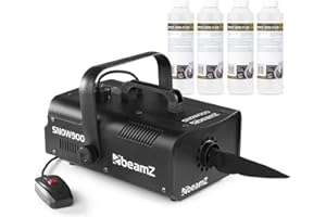 beamz SNOW900 Snow Machine with 20L Fluid Set, Powerful Artificial Snow Maker for Party Effects, Suitable Indoor and Outdoor Use, Easy to Operate Winter Events Festivals Decoration