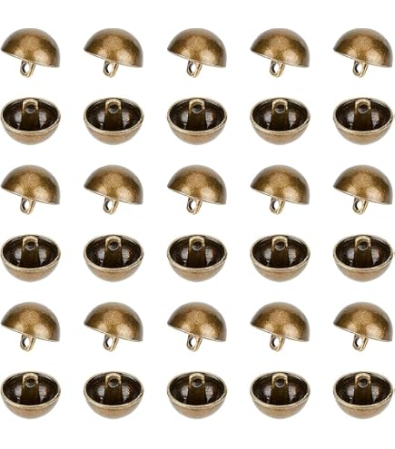 Zzcy Lot De 50 Boutons Métal Doré Bombé à Coudre - Tailles 11,5 à 20 Mm