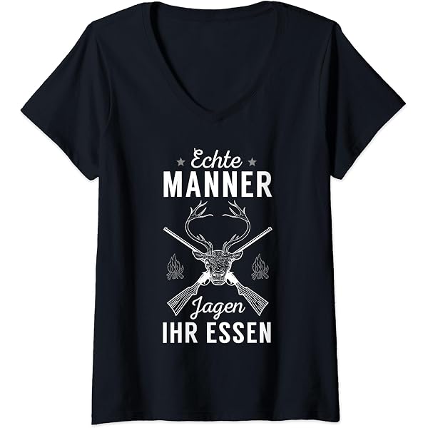 Herren T-Shirt Übergrößen 3XL–8XL „Echte Männer Jagen Ihr Essen“ – Wildschwein-Motiv, 100 % Baumwolle, 180 G/m²