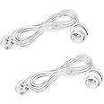 Plug in Pendant Light Cord Kit, 2 Pack White Plug in Pendant Light, 450CM DIY Pendant Light Fitting Kit with UK Plug and Switch, Pendant Light Cord Light Bulb Socket kit