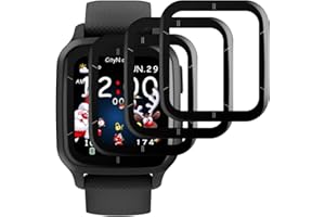Beukei Screen Protector for Garmin Venu sq 2 / sq 2 music,[3 Pack] Tempered Glass[Support Fingerprint Sensor][3D Curved][9H Hardness] Protective Film