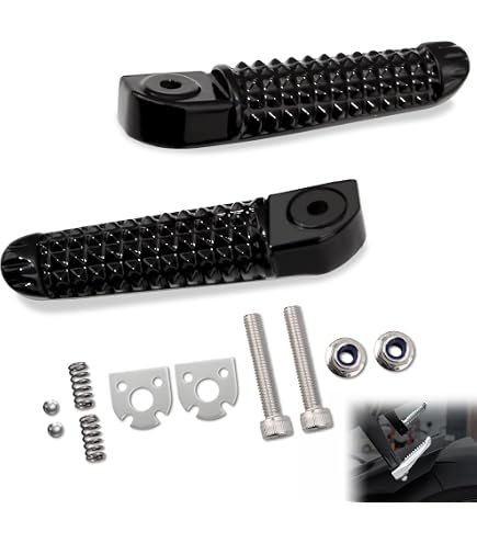 MBROS Pedane Regolabili Per Kawasaki Ninja ZX-6R ZX636 2003-2004 - Poggiapiedi Moto In Alluminio 6061-T6 CNC