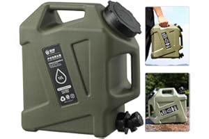 Starnearby Bidon d'eau avec Robinet 10L-25L, Réservoir d'eau Potable, Jerrican Alimentaire Camping, Conteneur d'eau sans BPA avec Robinet Amovible pour Camping, Randonnée, Barbecue, Pêche (A-12L Vert)