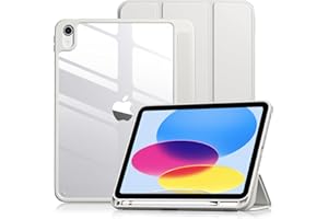 Vobafe Hülle für iPad A16 11. Generation 2025/iPad 10. Generation 2022 (11/10,9 Zoll) mit Stifthalter, PC Transparent Rückseite Schutzhülle Unterstützt Touch ID, Auto Schlafen/Wachen, Grau