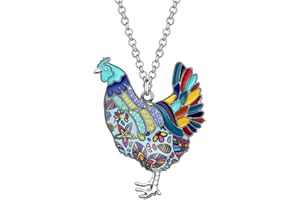 DOWAY Emaille Huhn Halskette Anhänger Kette Schmuck Geschenke für Damen Mädchen