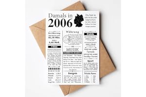 VP-DSGN Geburtstag - 2006 - Postkarte Zeitungsartikel Fakten zum Jahrgang - Deko Geschenkideen zum Geburtstag, Mann Frau - damals in 2006