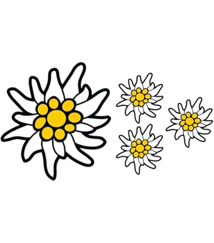 Muursticker Witte alpen edelweiss op de berg | .nl