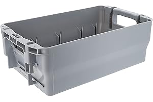 ‎HEIGROUP HeiGroup Briefbehälter Typ 1 – Stapelbarer großer Postbehälter & Postkiste, Grau, ideal für Groß- und Maxibriefe, Büro & Lager