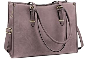 NUBILY Borse Donna Grande Borsa Lavoro Donna Pelle PU Borsa Tracolla per Laptop 15.6 Pollici Impermeabile Borsa Shopper Tote Business Scuola Viola