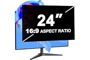 LUSA DESIGN 24 Zoll Monitor Blickschutzfilter für 16:9 Seitenverhältnis, Blendfrei Blaulichtfilter Computer Privacy Screen 24" Sichtschutzfolie, Abnehmbarer Blickschutzfolie Sichtschutzfilter
