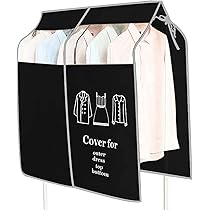 Copriabiti Per Armadio Antipolvere - Telo Protettivo 120x120cm Con Finestra, Nero - Foto 11