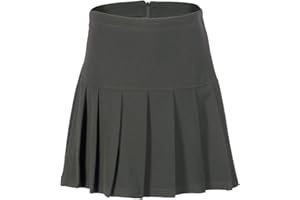 STAR FASHION New Kids Girls School Uniform Half Drop Waist Skirt Pleats Women’s All Round Pleated Plain Skirts with Zip Ladies Summer Skirt’s Schoolwear